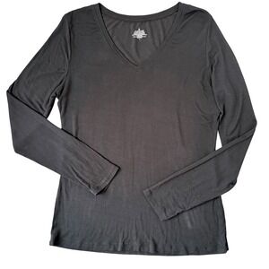 Cuddl Duds Modal Stretch Lightweight Base Layer Shirt (LG) Black Staple Piece